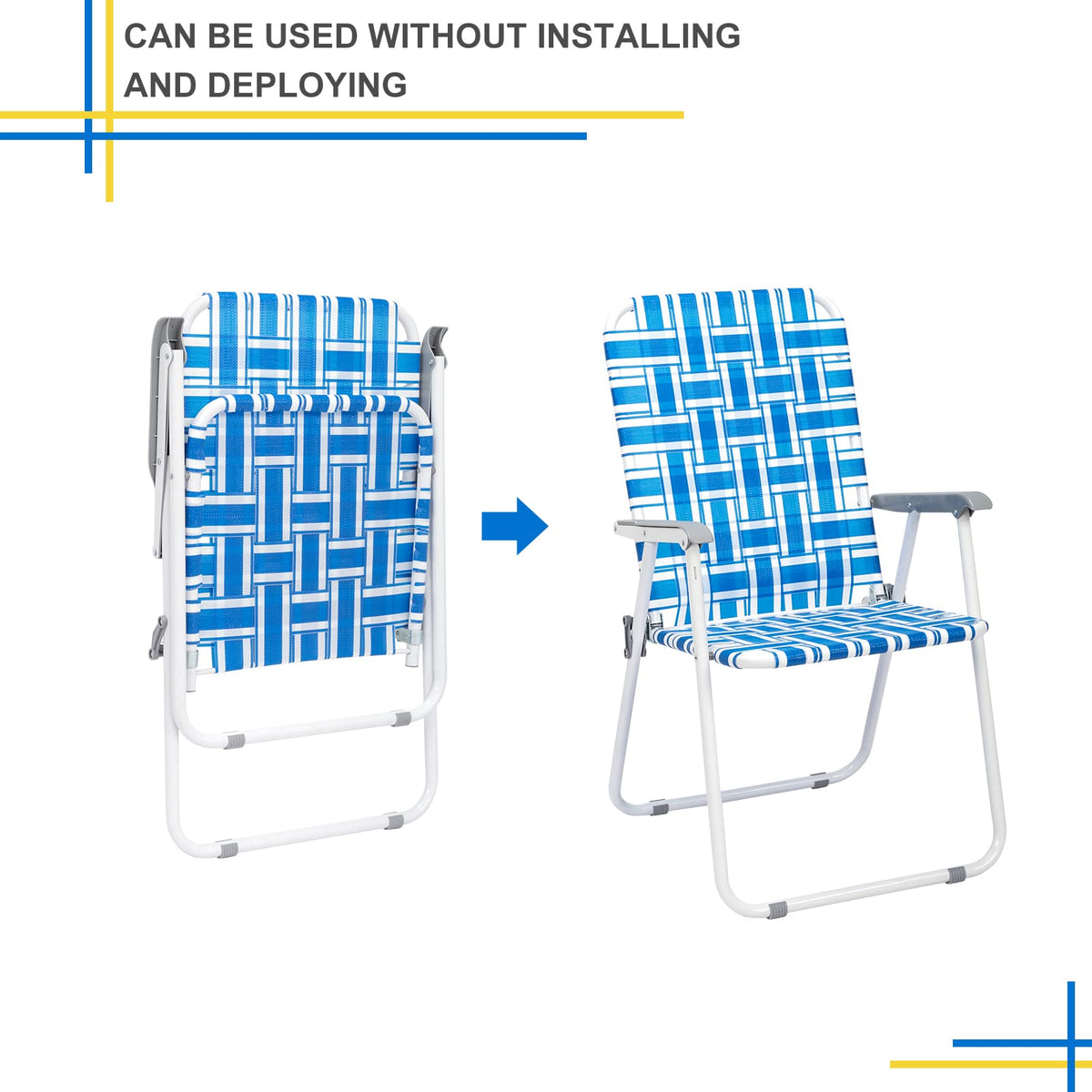 Webbed Folding Chairs Set of 2 S499522