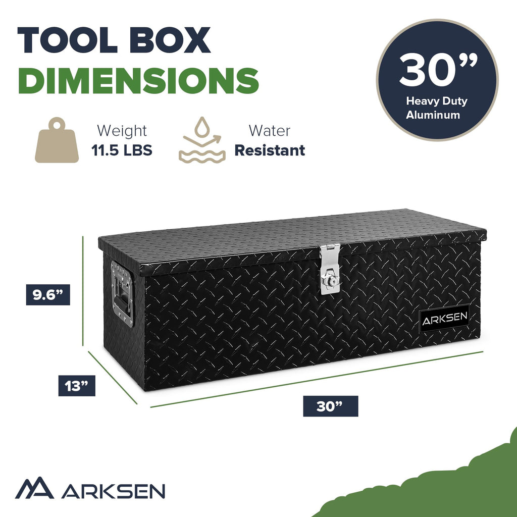 30" x 13" x 10" Black Truck Bed Tool Box T4987