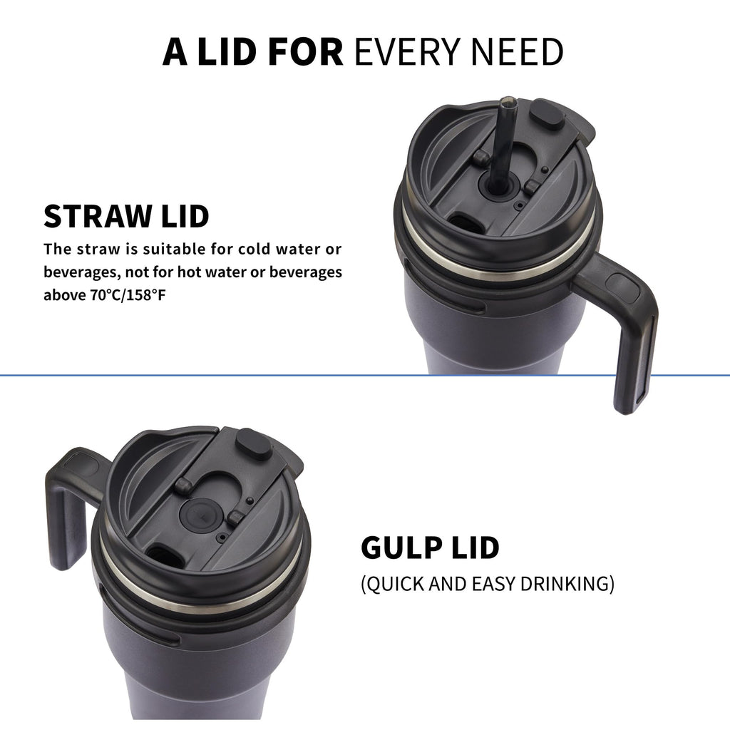 20 oz Insulated Travel Coffee Mug Tumbler with Handle and Straw I517267