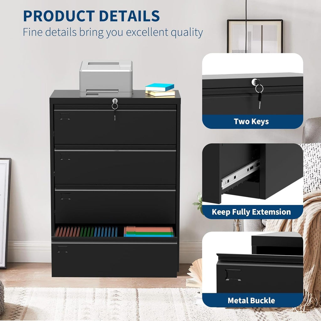 4 Drawer Metal File Cabinet with Lock J7247