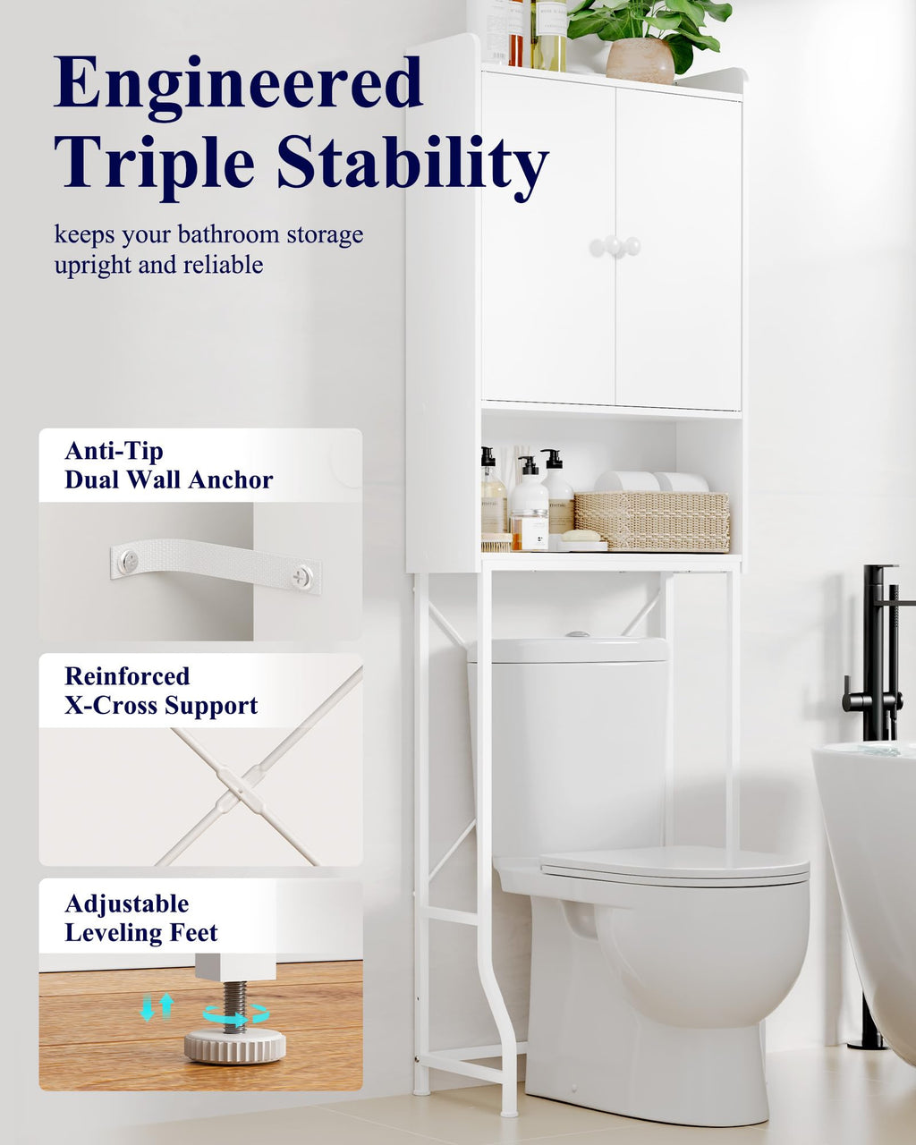 Over Toilet Storage Cabinet with Adjustable Shelf W844285