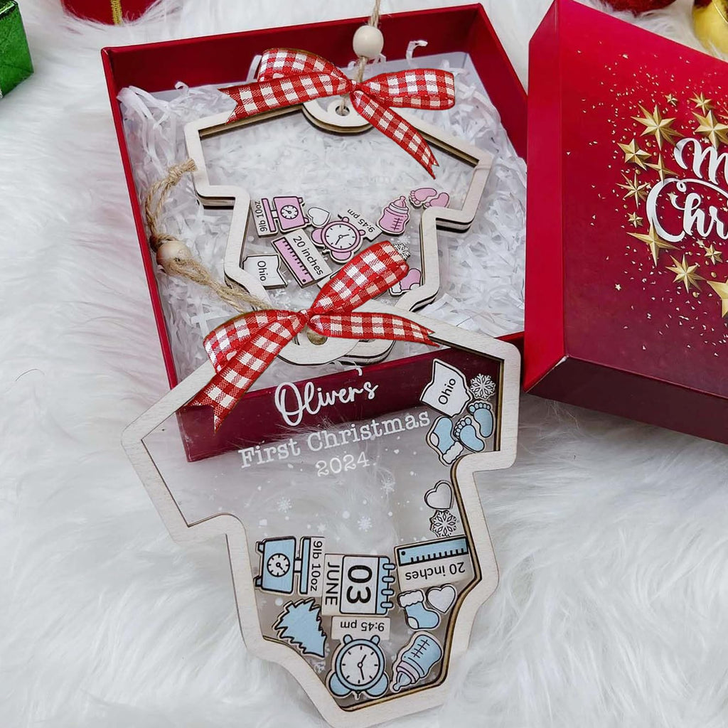 Baby's First Christmas Ornament 2026 Acrylic Wooden 5" B980