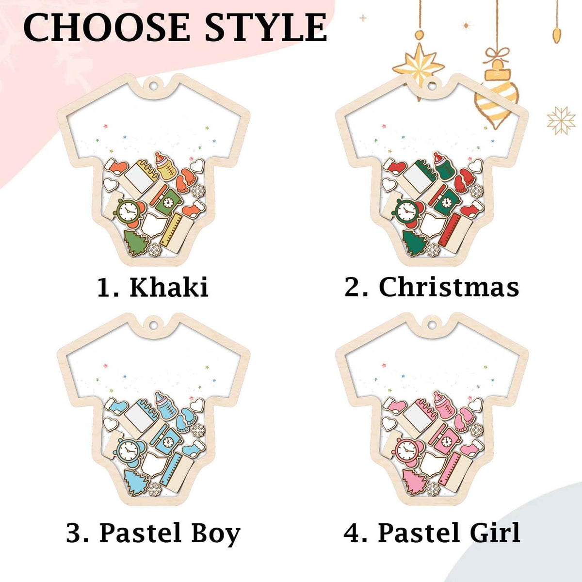 Baby's First Christmas Ornament 2026 Acrylic Wooden 5" B980