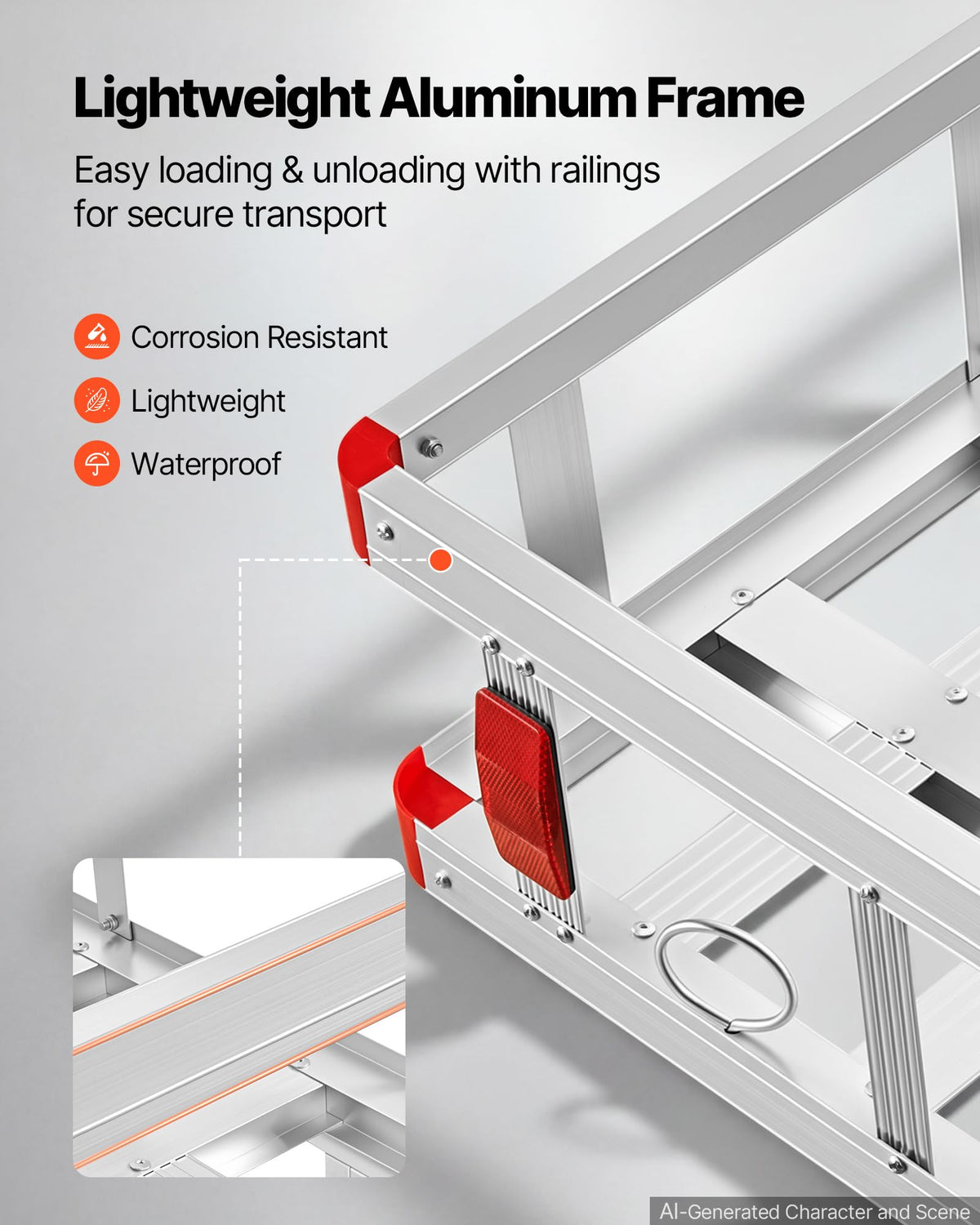 500LBS Aluminum Hitch Wheelchair Carrier with Folding Ramp G32274
