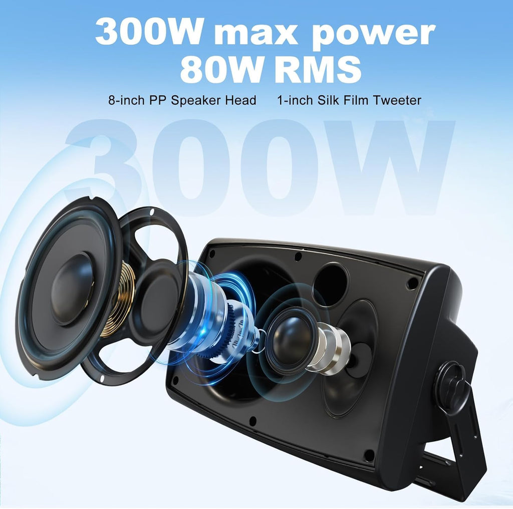 8 Inch 600W Passive Waterproof Wired Outdoor Speakers Z2110