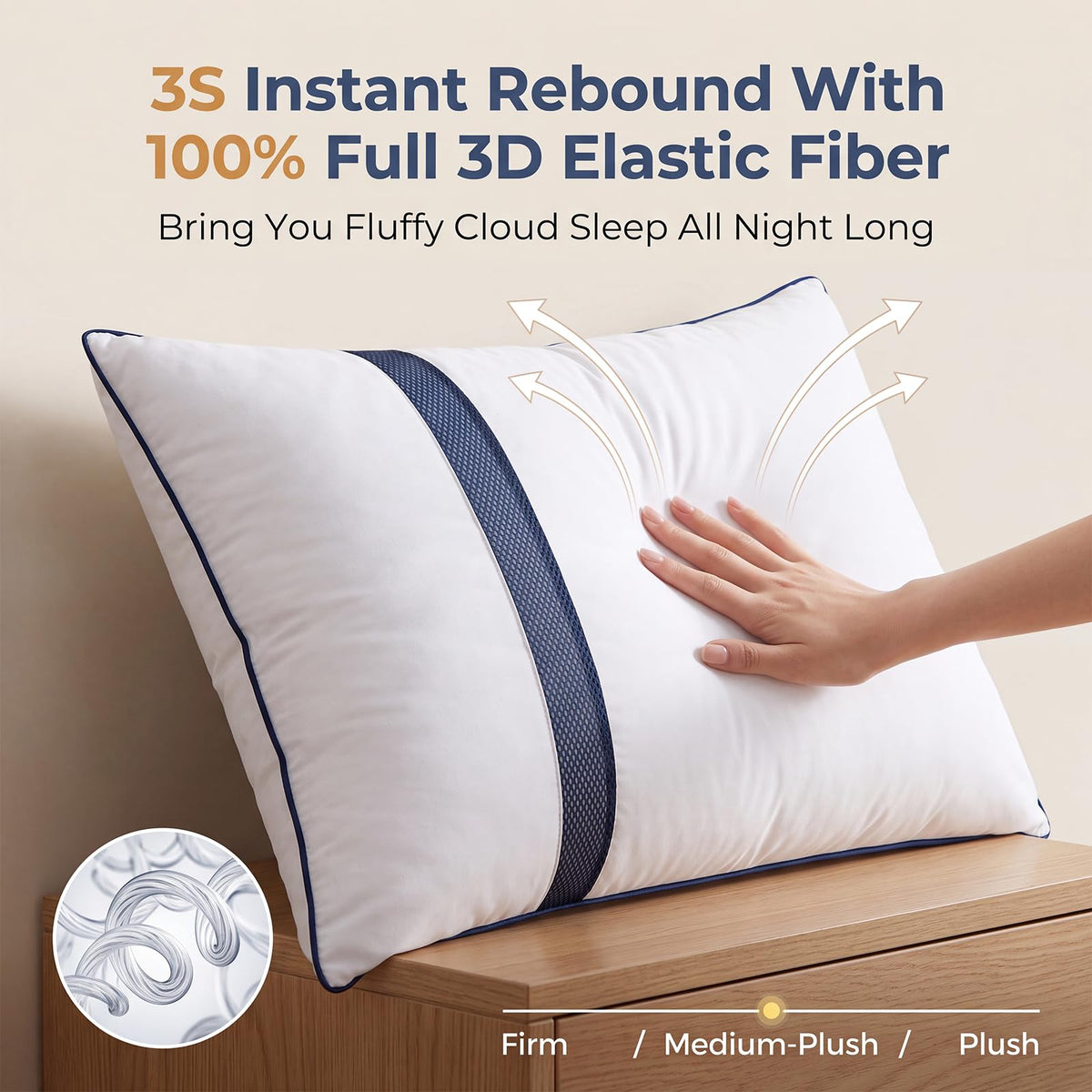 King Size Set of 2 Down Alternative Bed Pillows D340