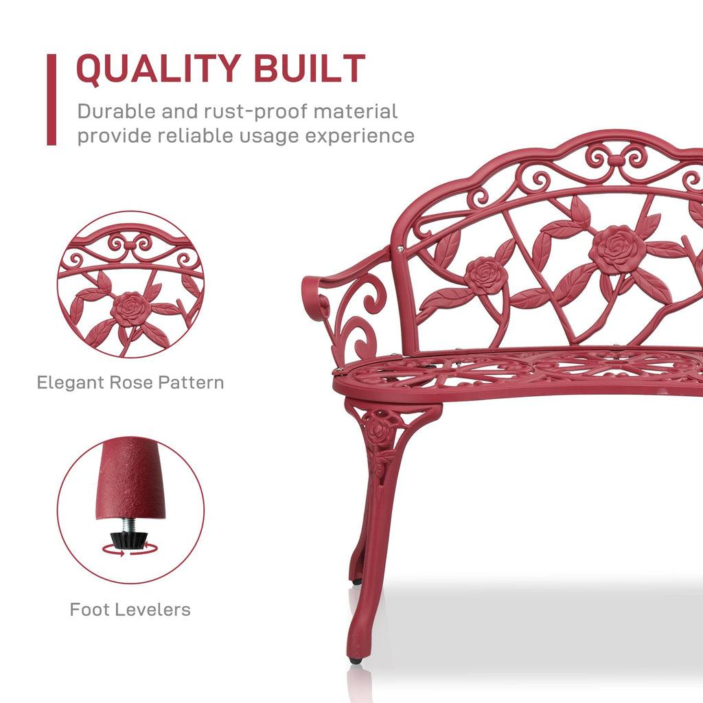 38.5" Cast Iron Aluminum Patio Bench F425