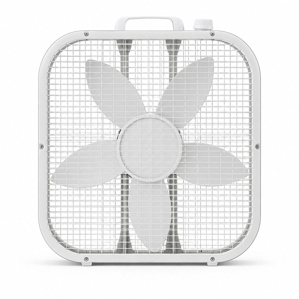 20 Inch Portable Box Fan with 3 Speeds, White D4664