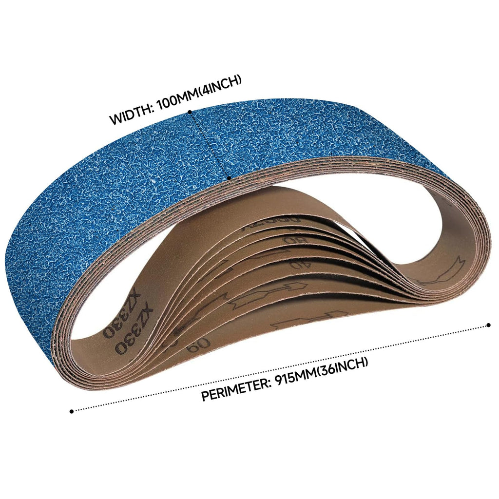 4 x 36 Inch Zirconia Sanding Belts 40-400 Grit P12952