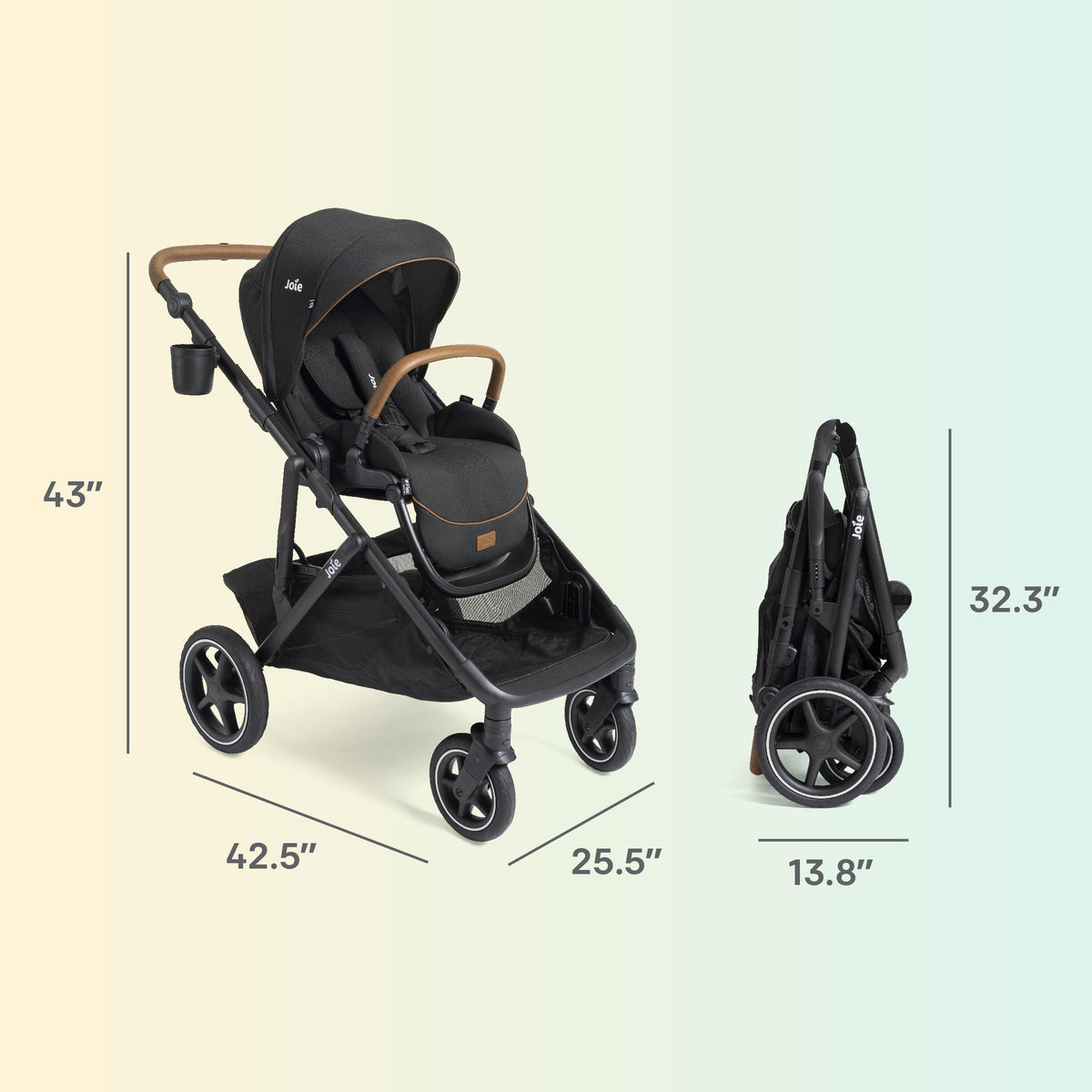 Convertible Single-to-Double Stroller & Travel System A969