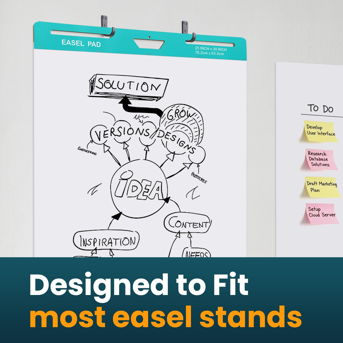 25x30 Inch Self-Adhesive Flip Chart Paper 10 Pack H169