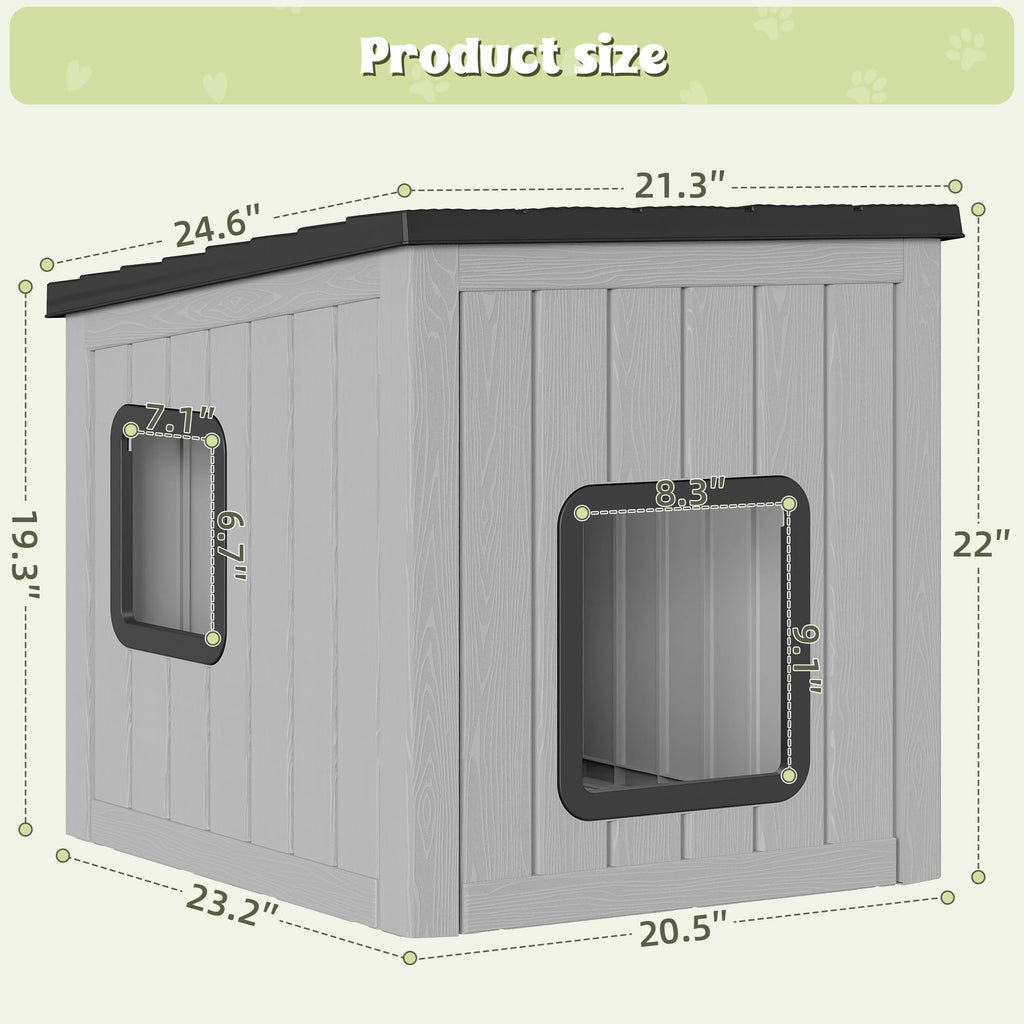 Weatherproof Outdoor Cat House with Air Holes Y179110