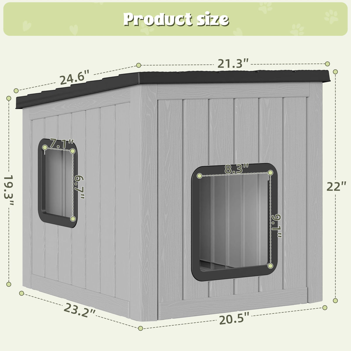 Weatherproof Outdoor Cat House with Air Holes Y179110