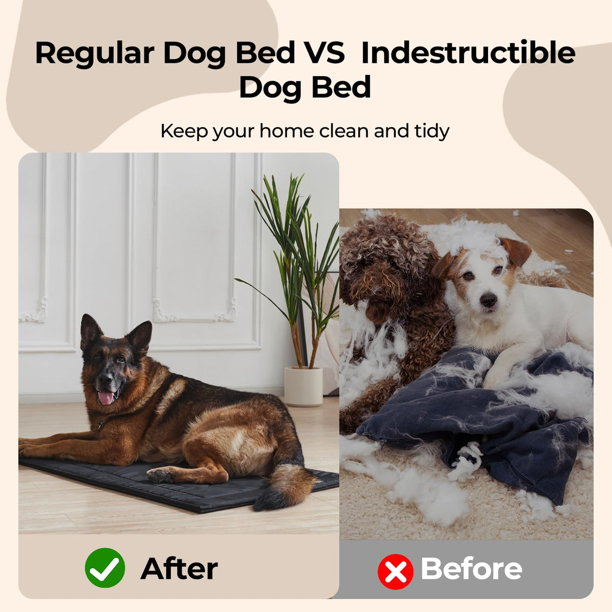 Chew Proof Dog Crate Pad Large 28"x41" I26368