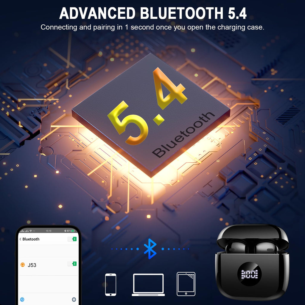 Black and Purple Wireless Earbuds V1640