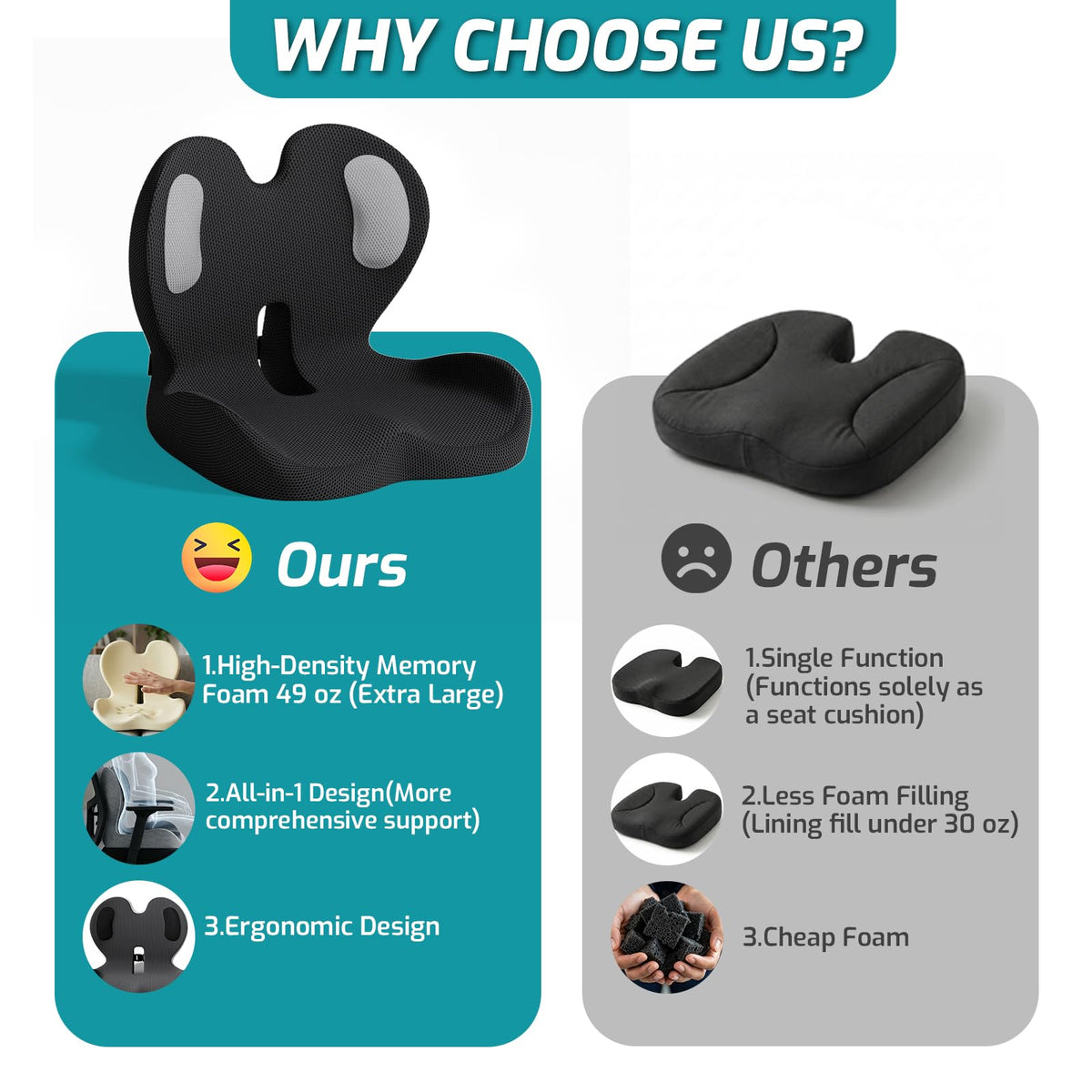Ergonomic Seat Cushion & Lumbar Support Pillow S811009