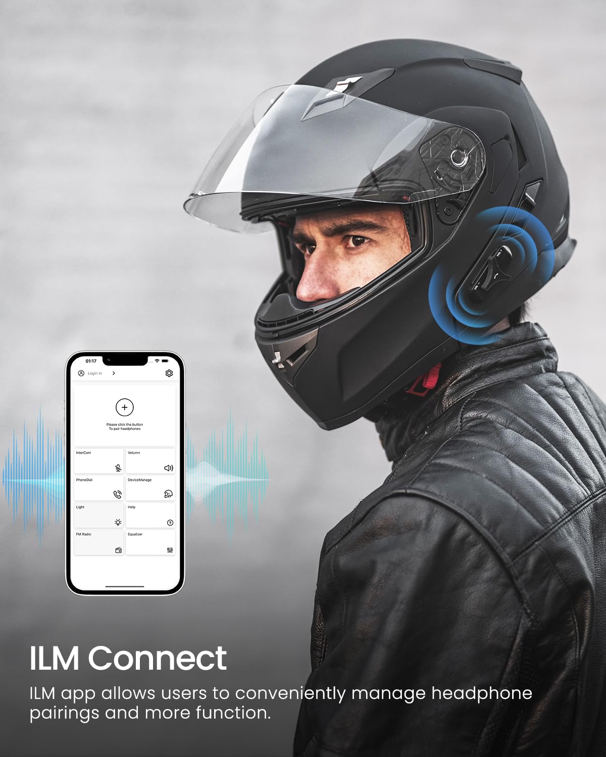 Bluetooth Integrated Modular Motorcycle Helmet L6460
