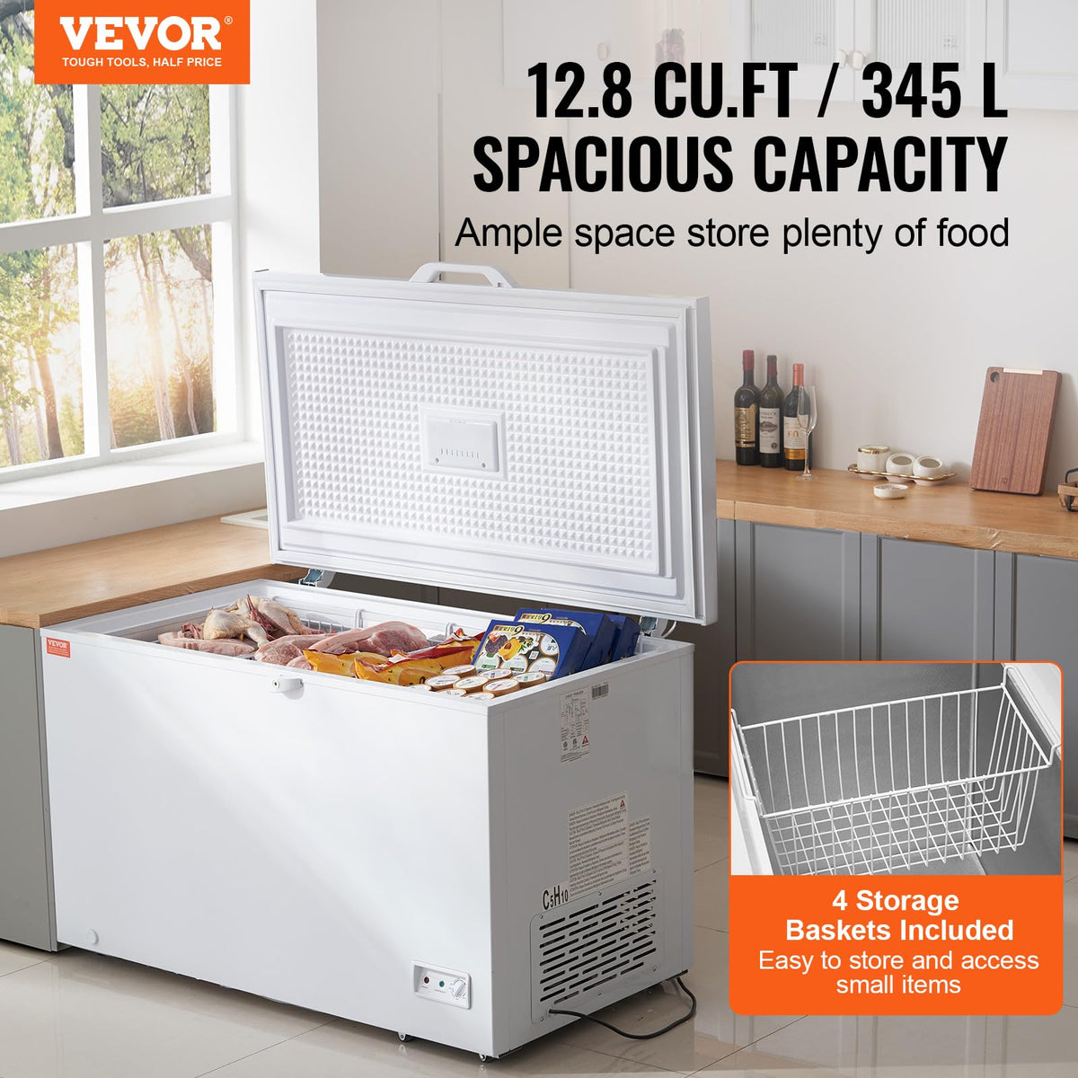 12.8 Cu.ft Chest Freezer with 4 Removable Baskets J69031
