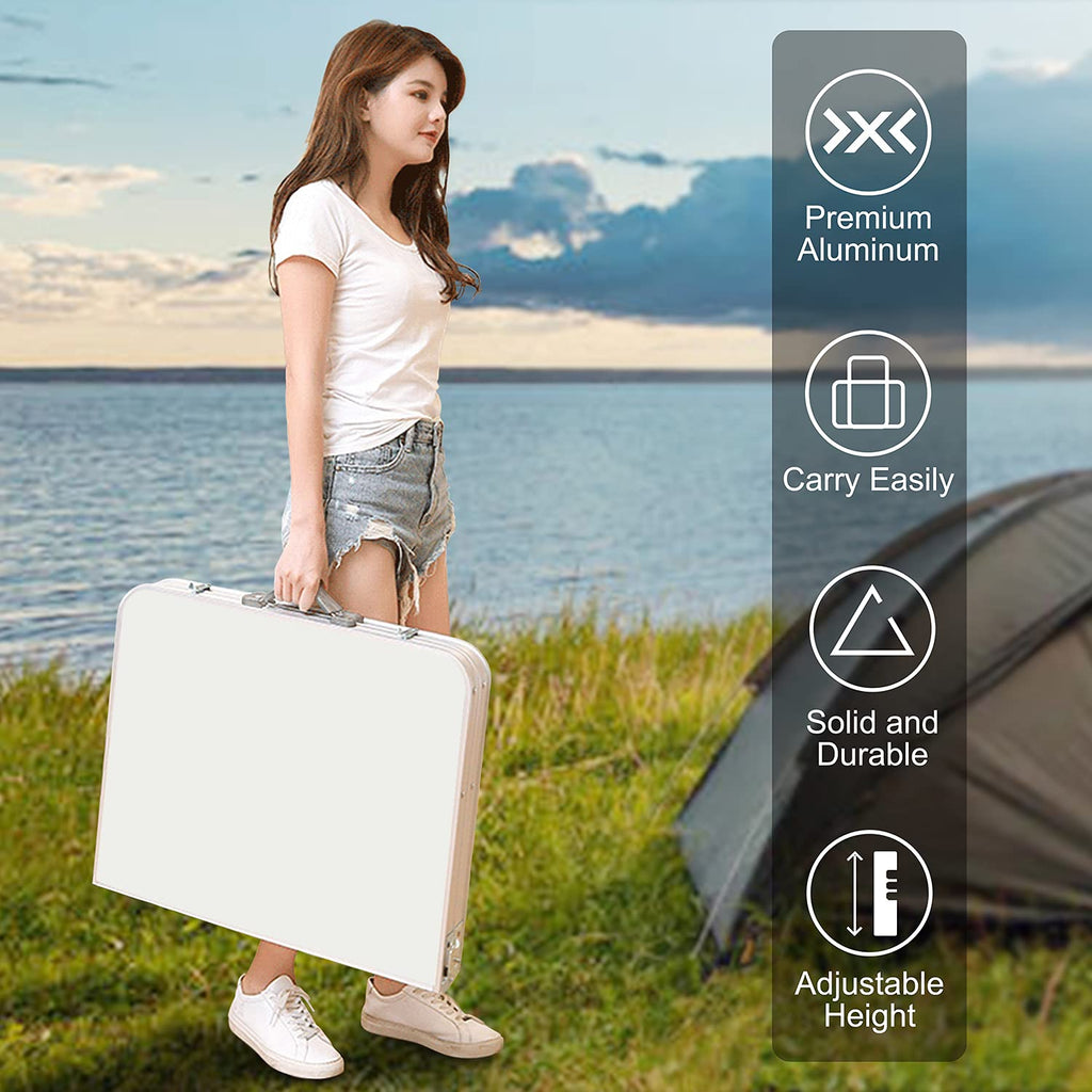 4 FT Aluminum Height Adjustable Folding Camping Table F904983