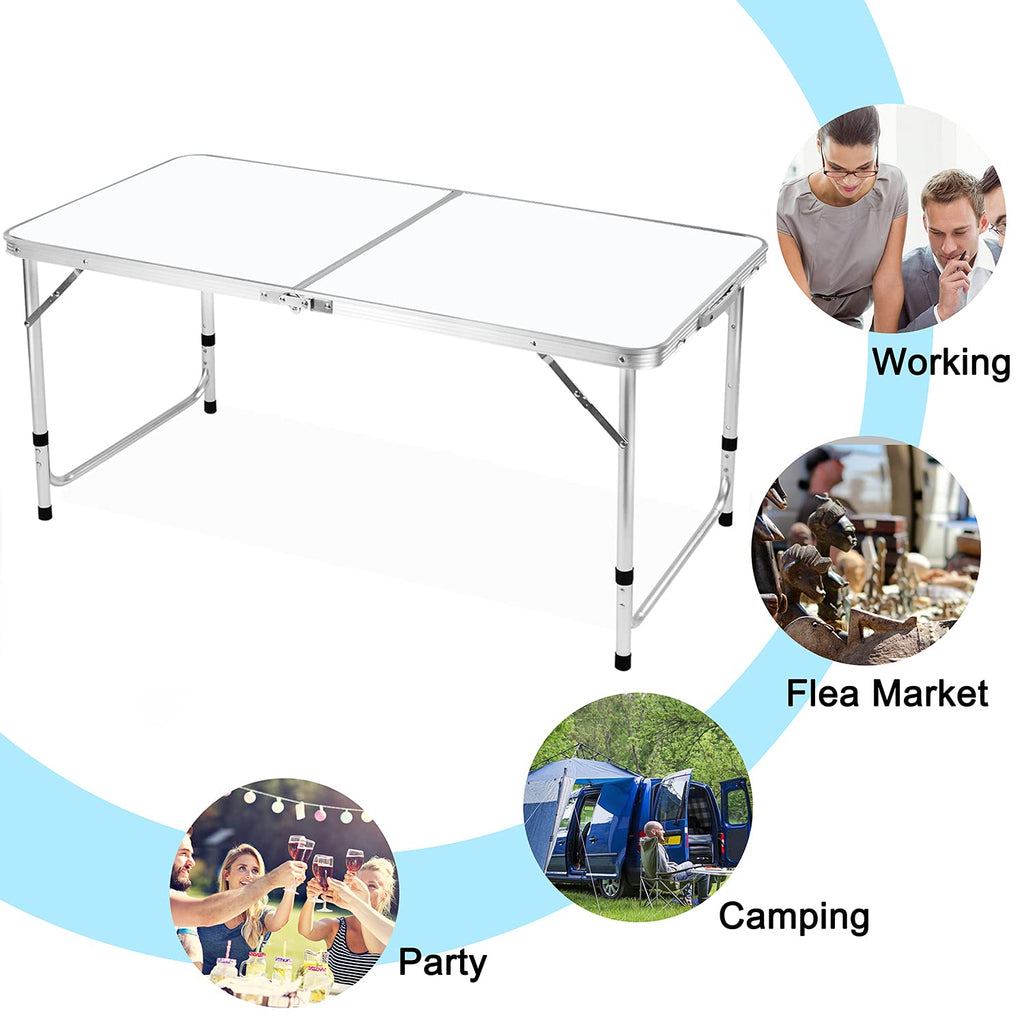 4 FT Aluminum Height Adjustable Folding Camping Table F904983