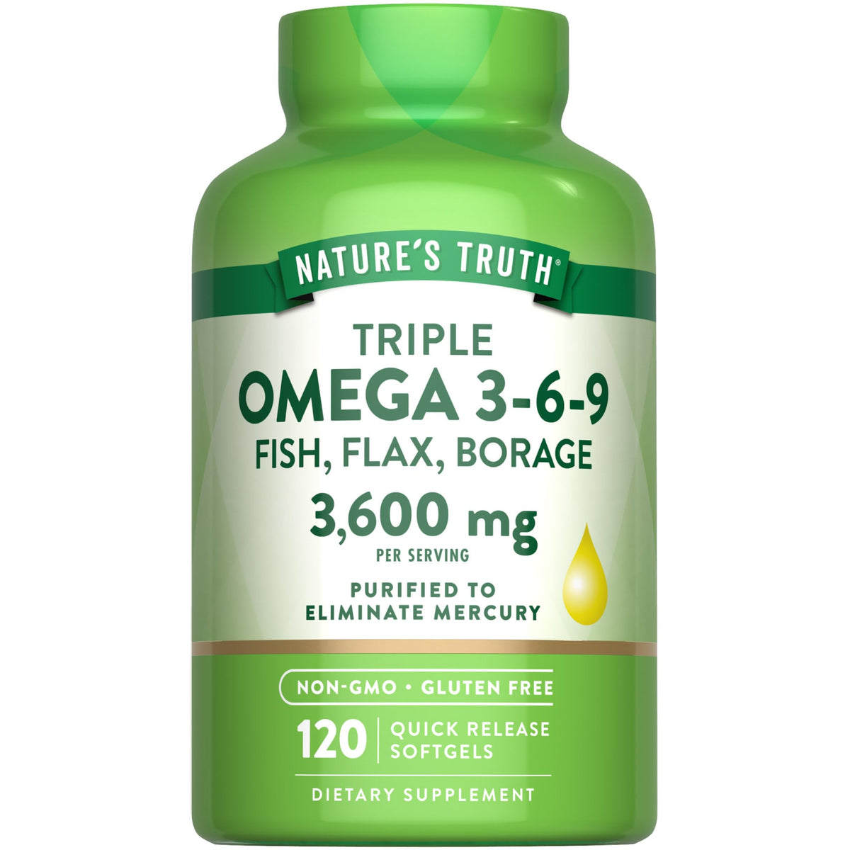 Omega 3-6-9 Softgels 3600mg 120 Count T981486