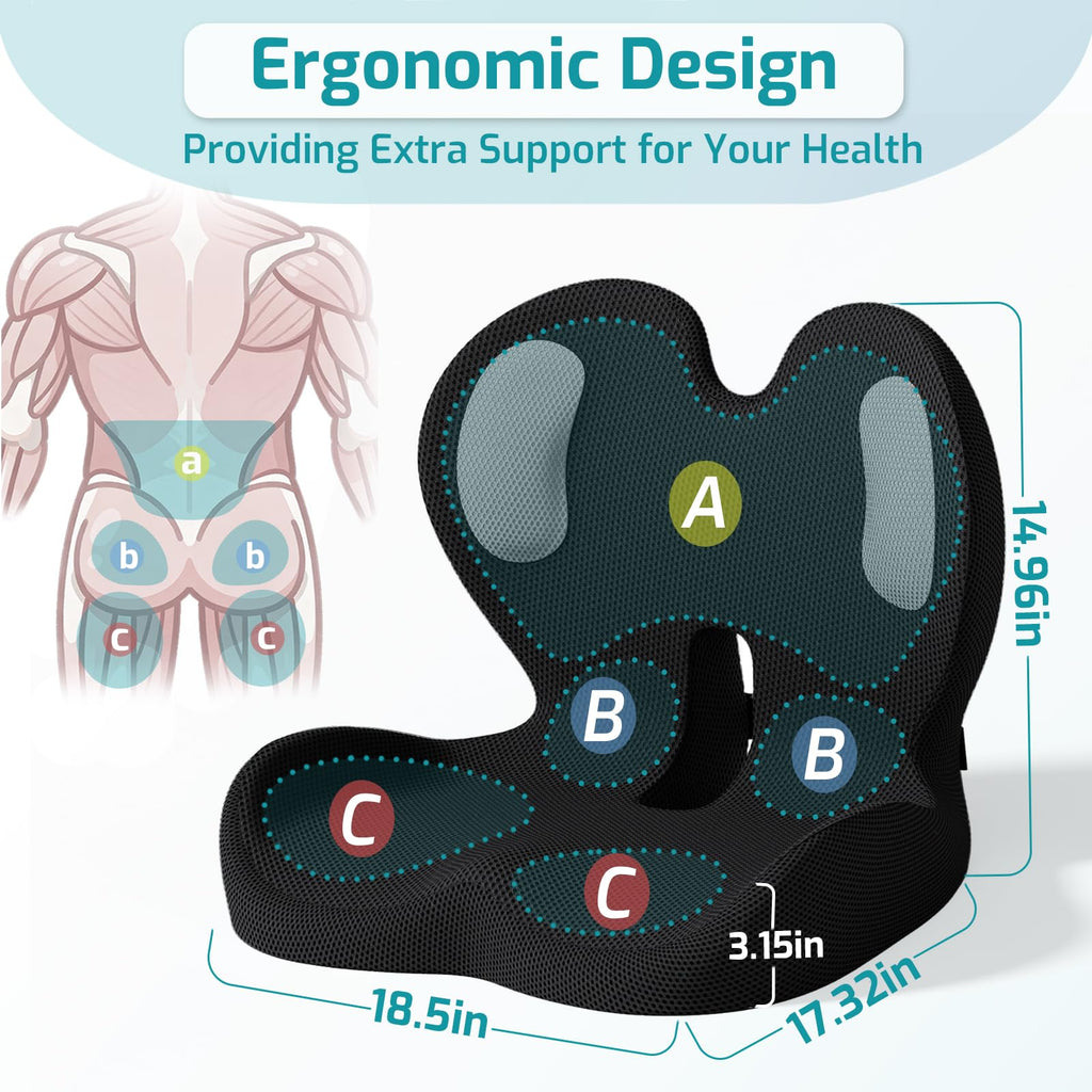 Ergonomic Seat Cushion & Lumbar Support Pillow S811009