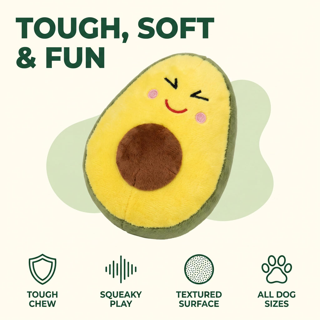 Squeaky Plush Avocado Dog Chew Toy O92526