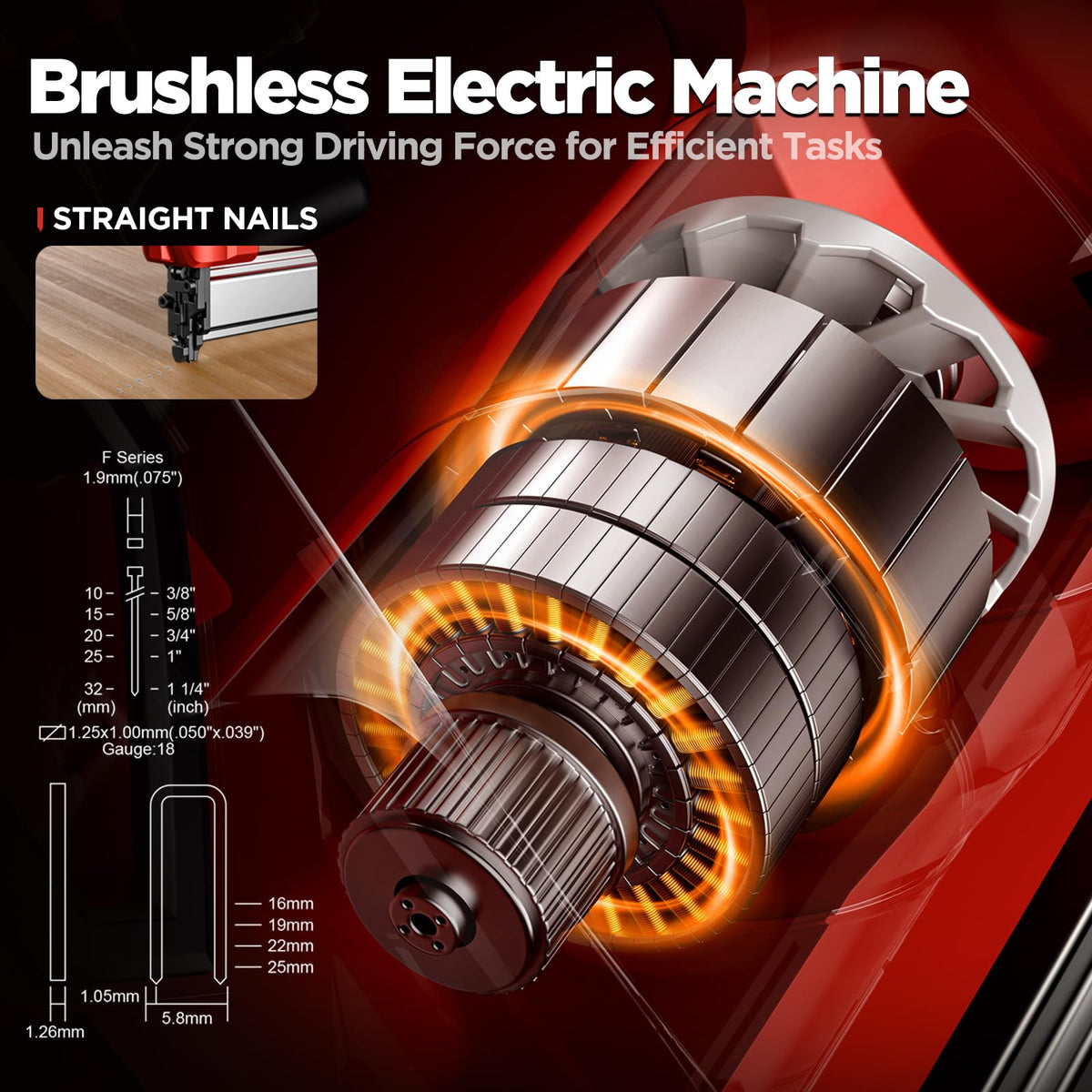 21V Brushless Cordless Pin Nailer Kit 2.0 Ah T8933