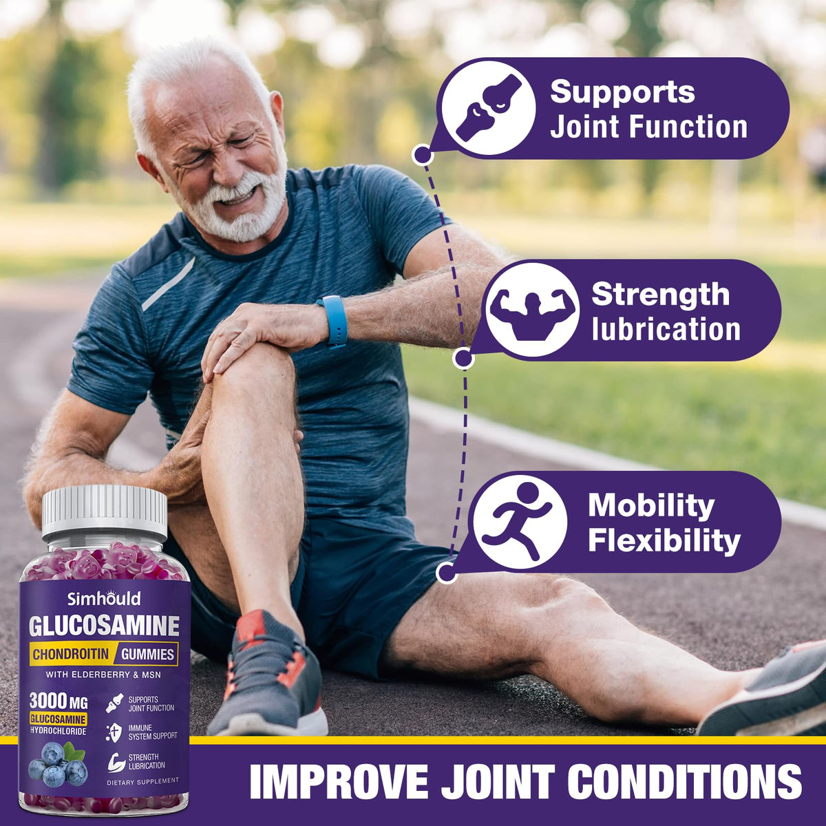 Glucosamine Chondroitin Gummies with MSM & Elderberry O5348