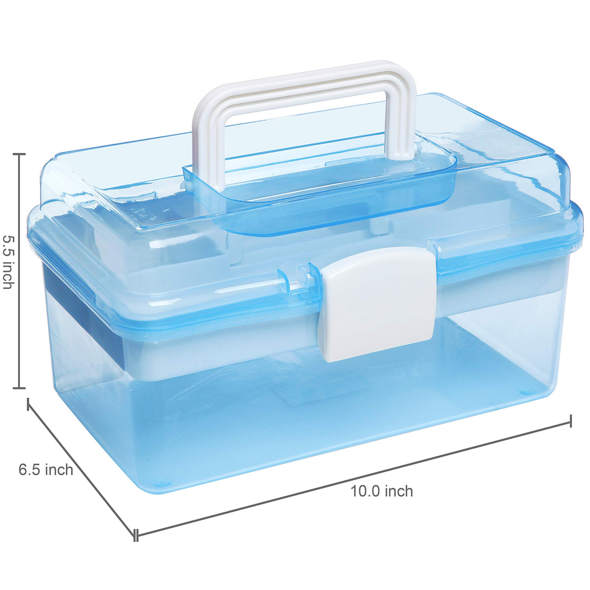 10 Inch Blue Plastic Storage Box with Removable Tray Z936621
