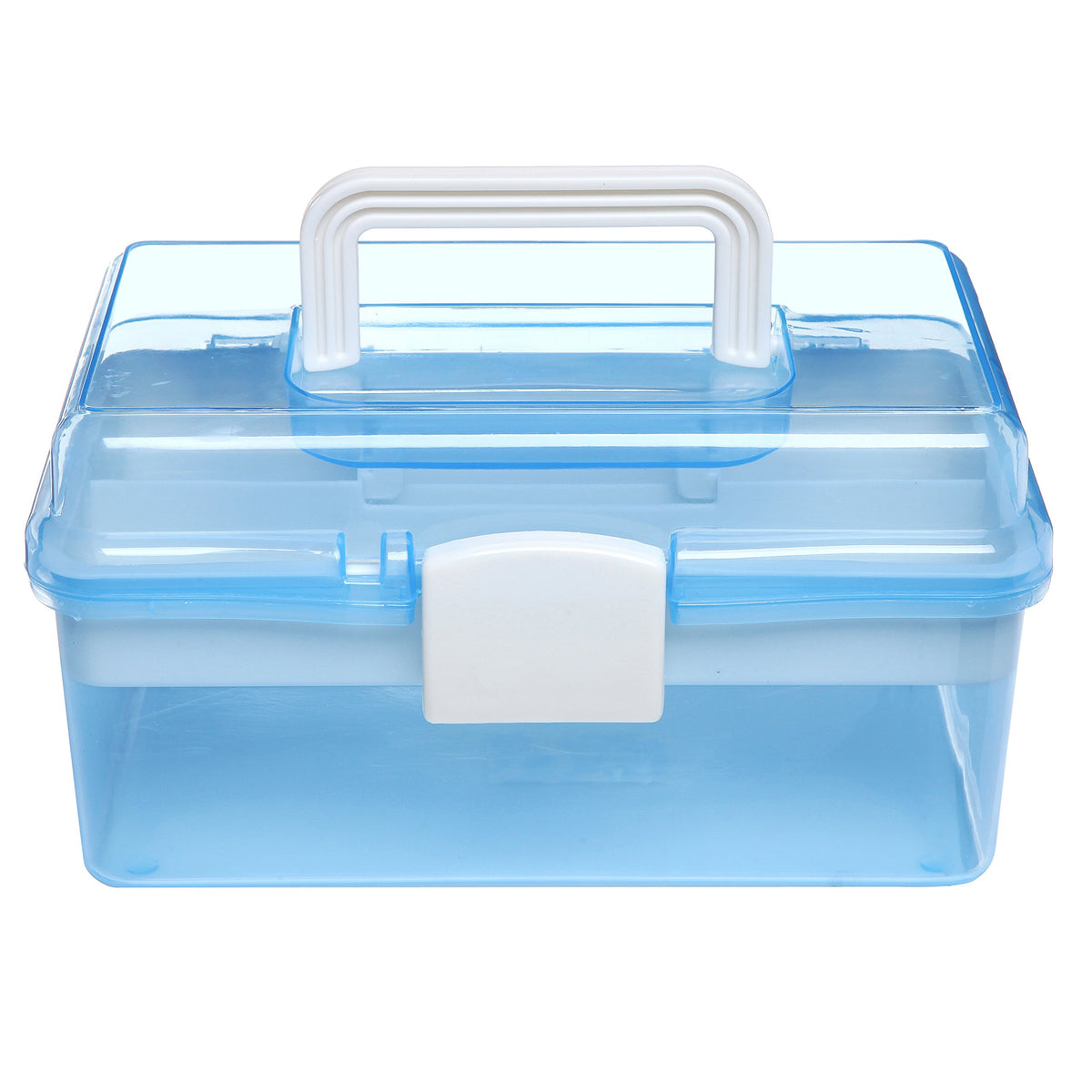 10 Inch Blue Plastic Storage Box with Removable Tray Z936621