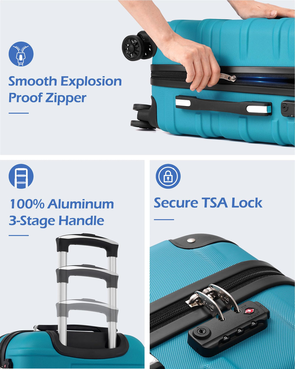 Hardside ABS Luggage with TSA Lock and Spinner Wheels A63874