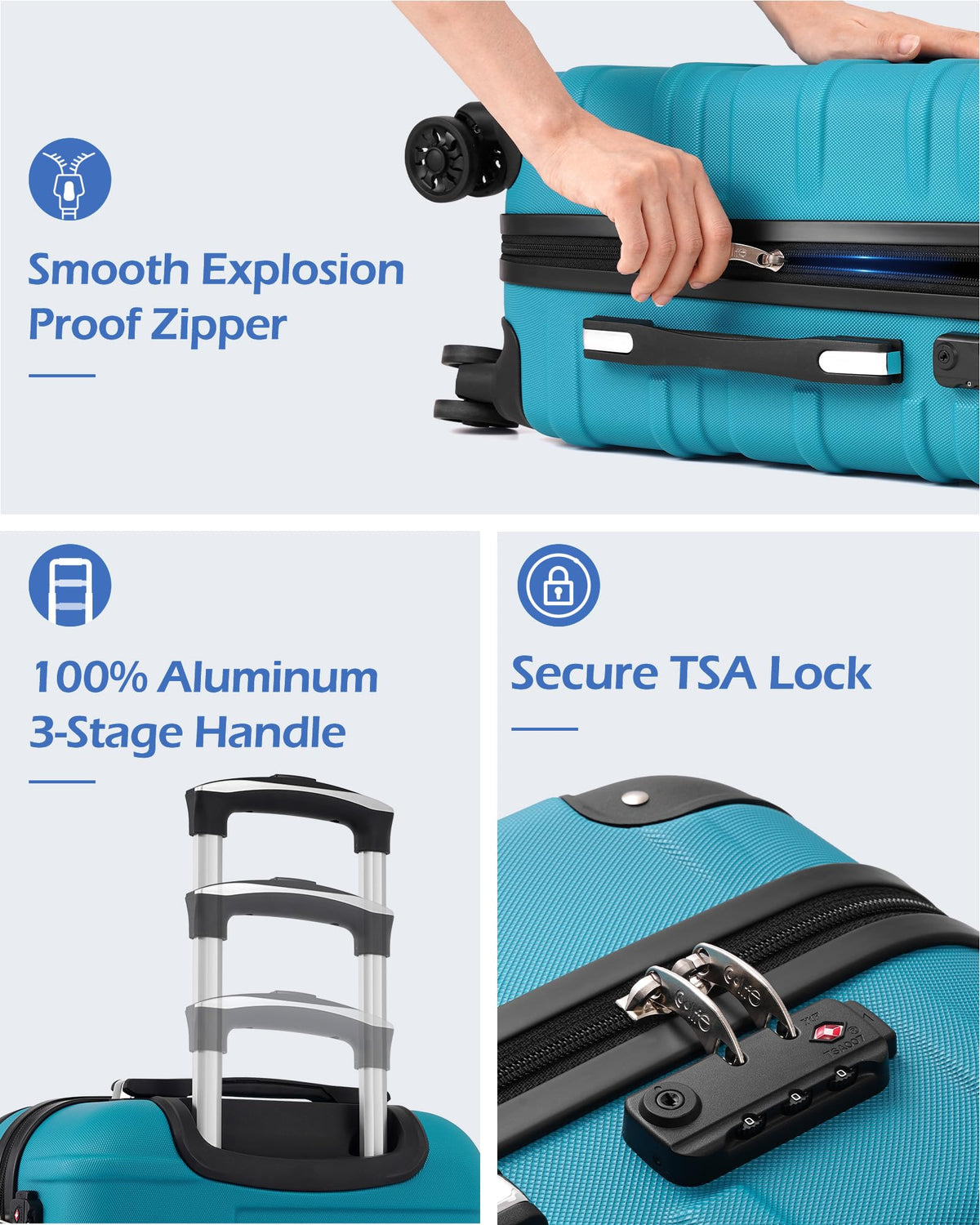 Hardside ABS Luggage with TSA Lock and Spinner Wheels A63874