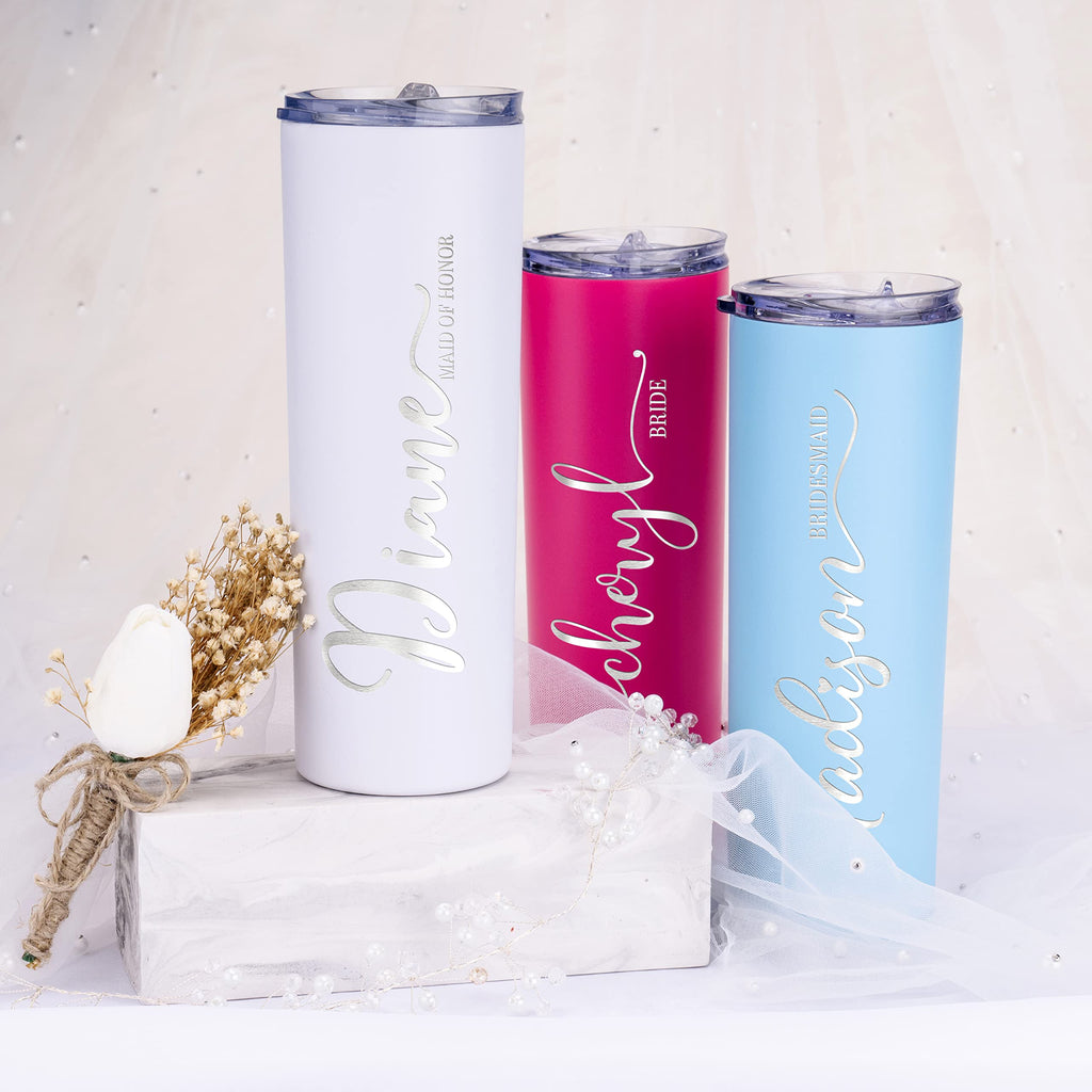 Set of 3 20 Oz Skinny Tumbler with Straw B7424