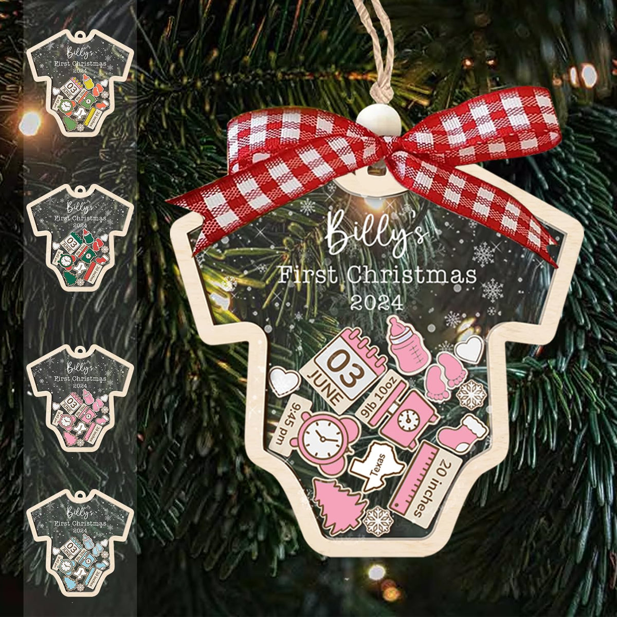 Baby's First Christmas Ornament 2026 Acrylic Wooden 5" B980