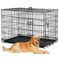 48 Inch Foldable Metal Wire Dog Crate with Tray M996295