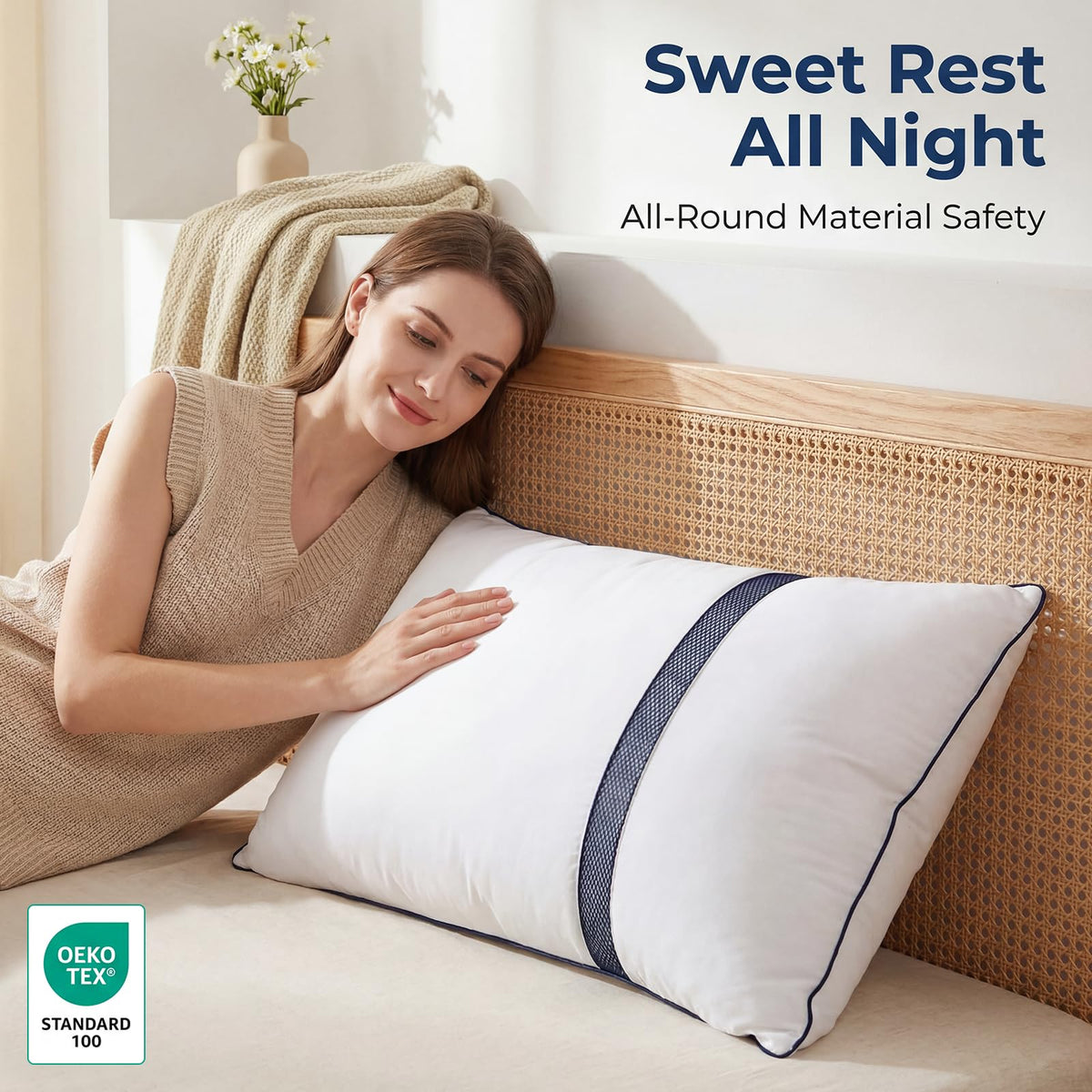 King Size Set of 2 Down Alternative Bed Pillows D340