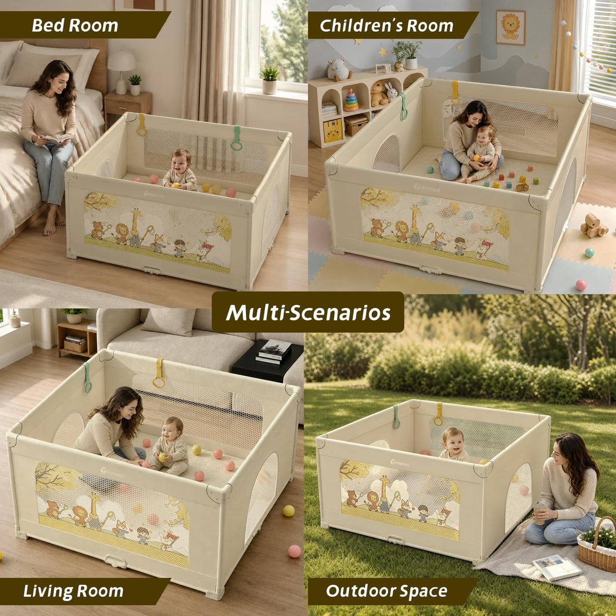 50"x50" Foldable Baby Playpen with Mat X426