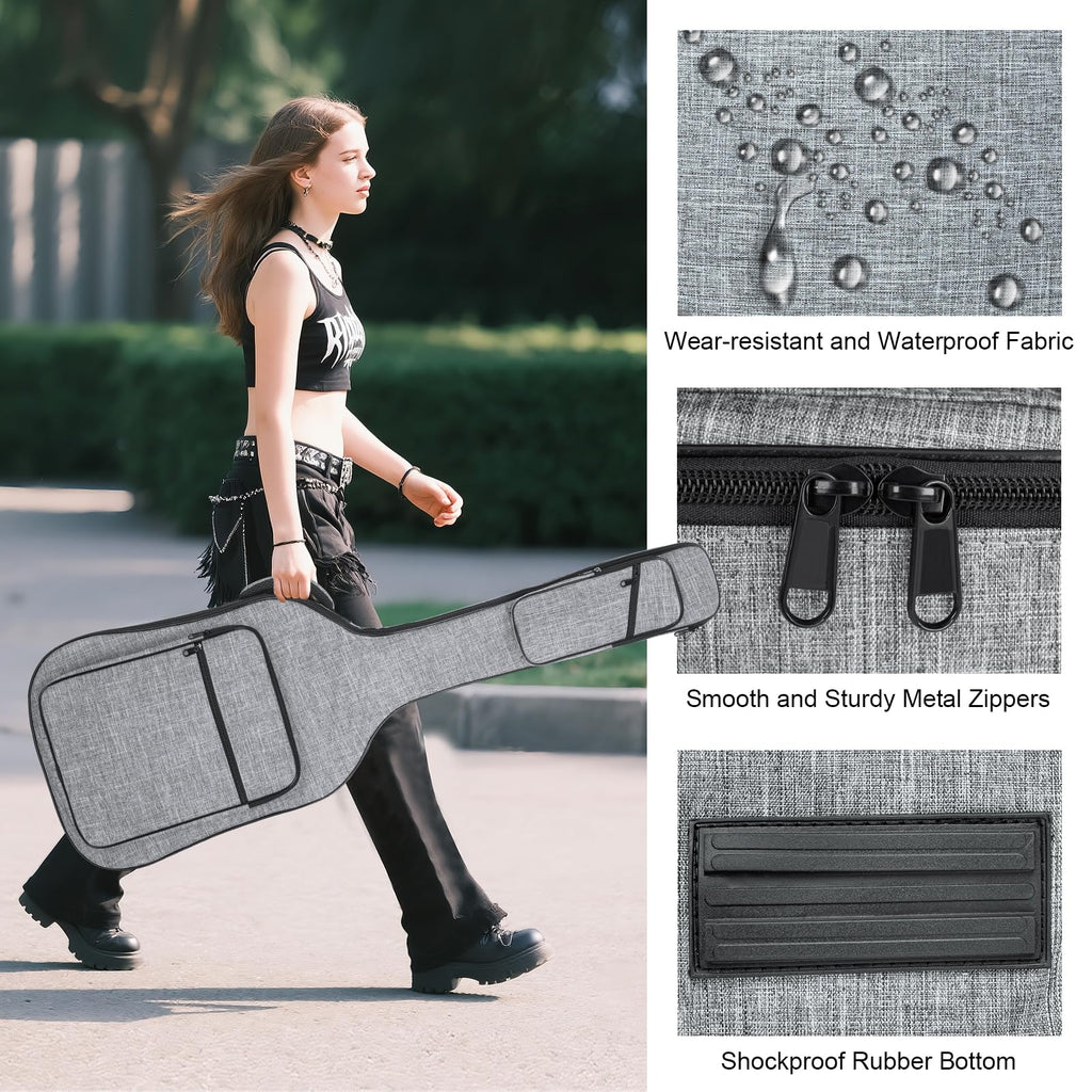 47 Inch 11mm Padding Grey Electric Bass Guitar Bag M490061