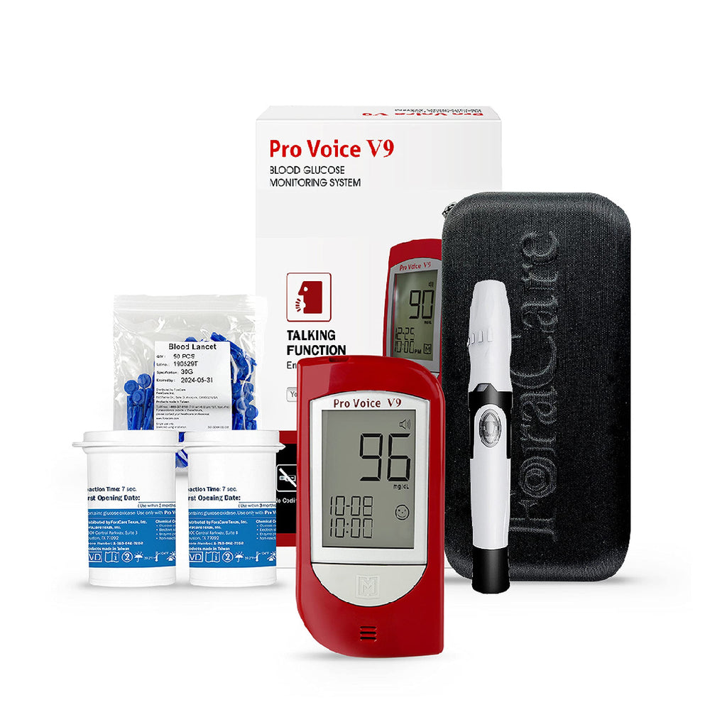 Talking Glucometer Diabetes Testing Kit with 100 Test Strips and 100 Lancets E74417