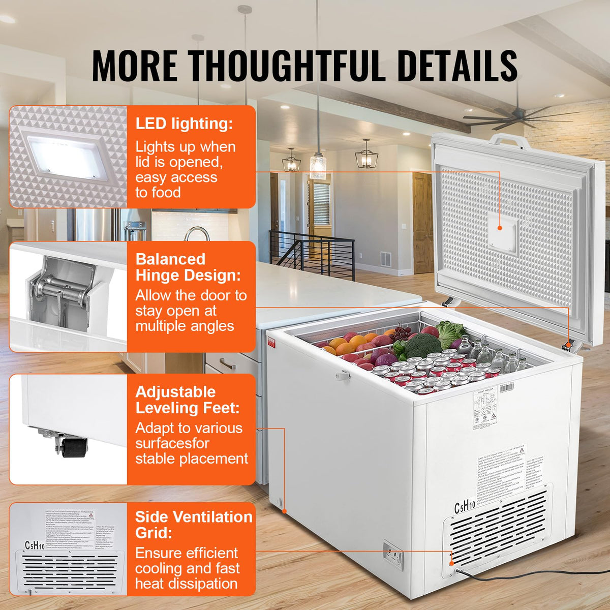 12.8 Cu.ft Chest Freezer with 4 Removable Baskets J69031