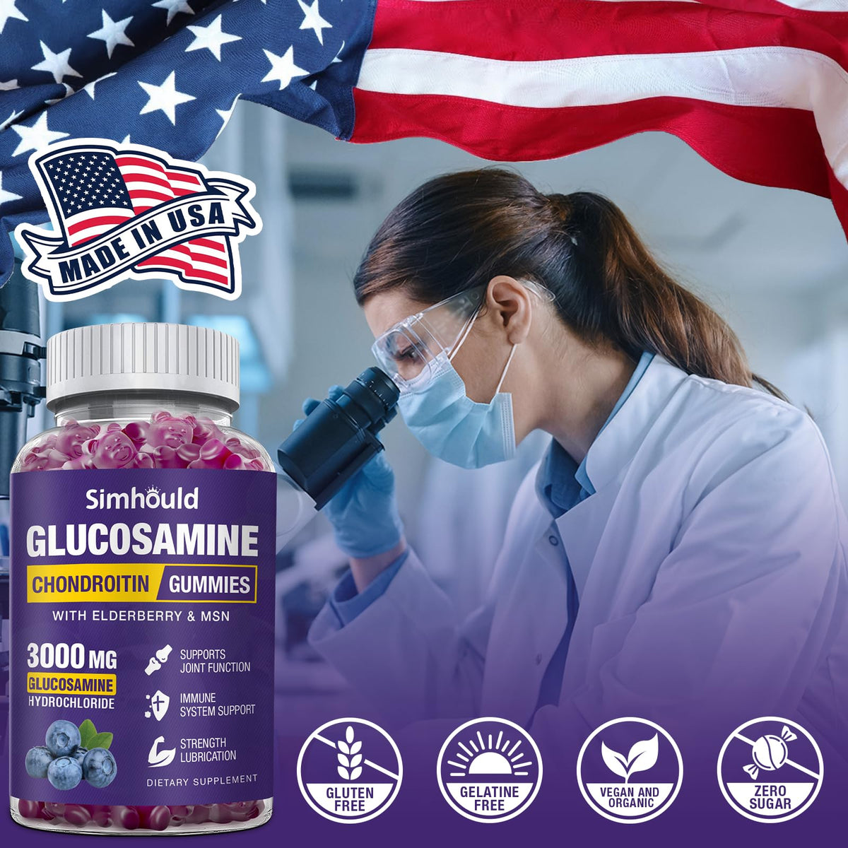 Glucosamine Chondroitin Gummies with MSM & Elderberry O5348