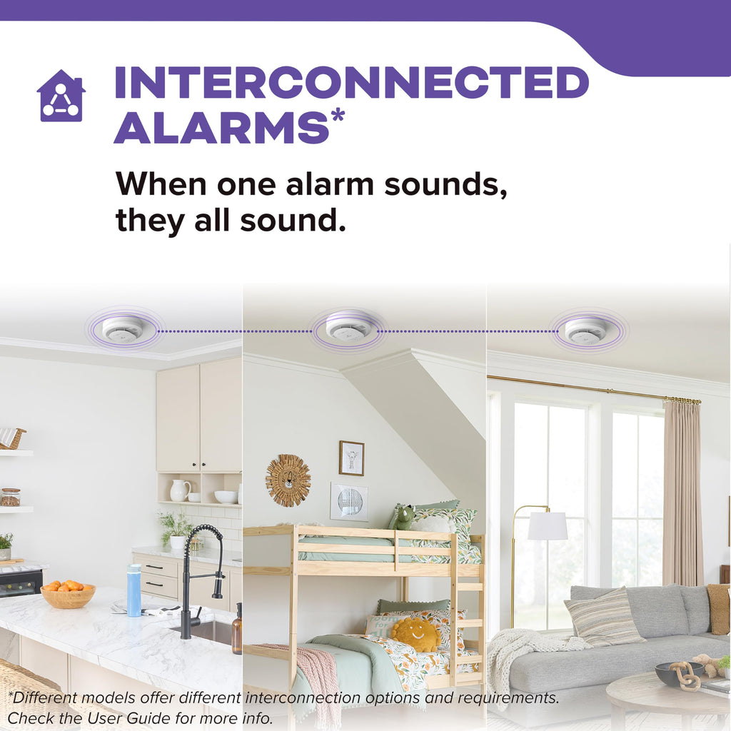 Hardwired Smoke & Carbon Monoxide Detector, 10-Year Battery Backup, 4 Pack R478