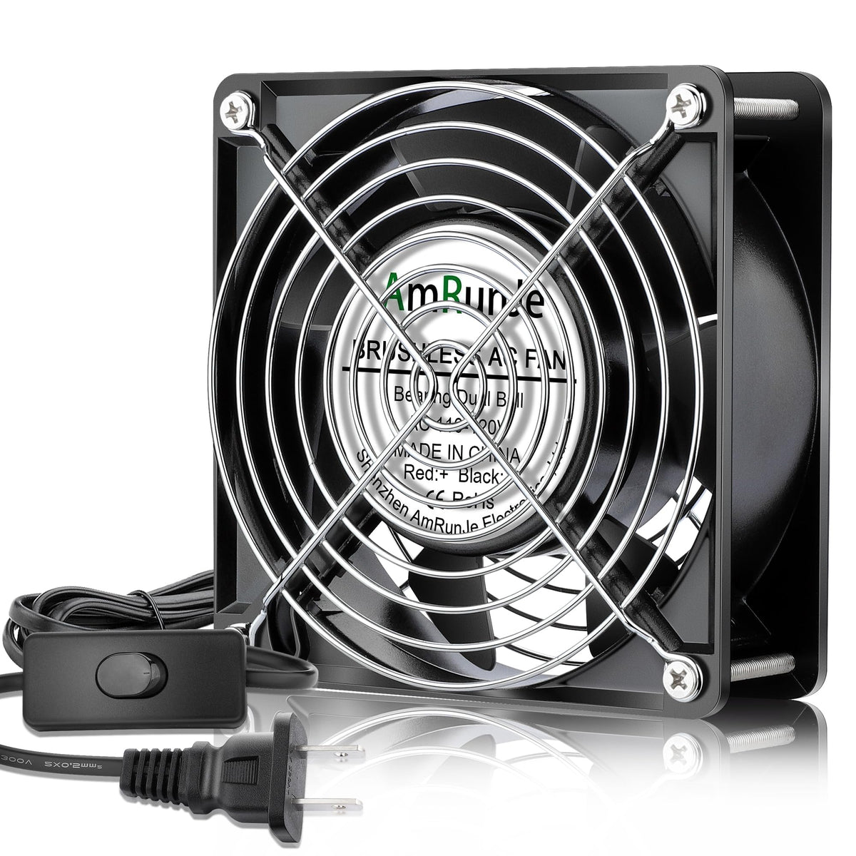 120mm x 38mm 120V Dual Ball Bearing Axial Fan Z62867