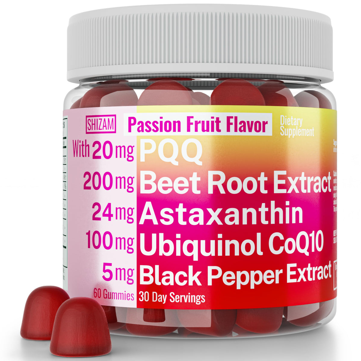 Ubiquinol CoQ10 PQQ Astaxanthin Beets Gummies X28968