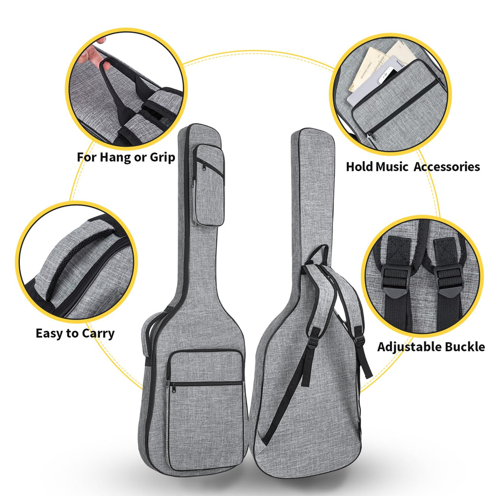 47 Inch 11mm Padding Grey Electric Bass Guitar Bag M490061