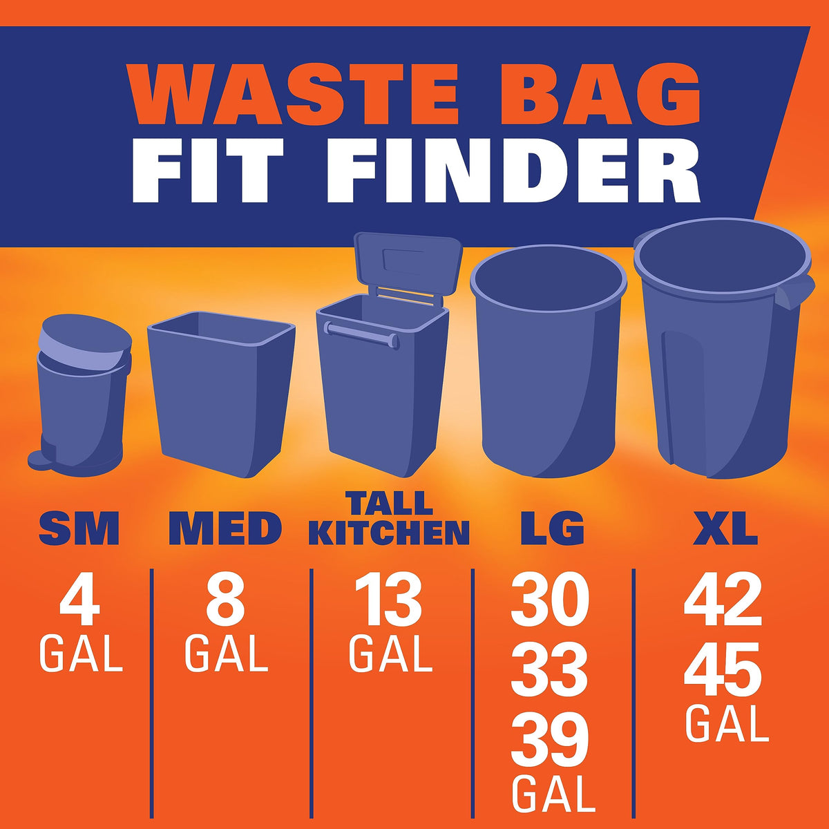13 Gal White Unscented Kitchen Trash Bags W236429