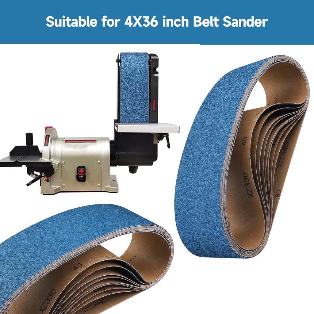 4 x 36 Inch Zirconia Sanding Belts 40-400 Grit P12952