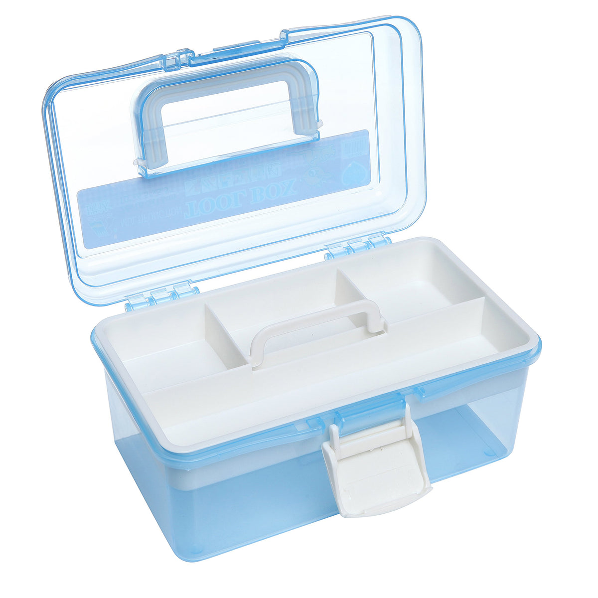 10 Inch Blue Plastic Storage Box with Removable Tray Z936621