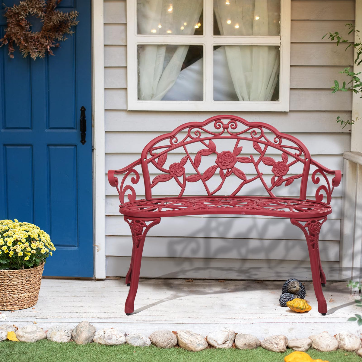 38.5" Cast Iron Aluminum Patio Bench F425